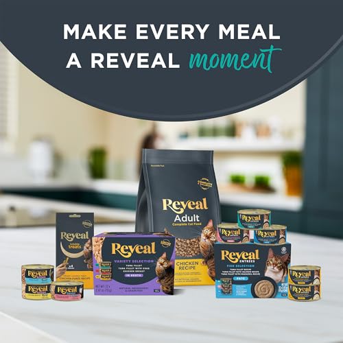 Reveal Natural Wet Canned Cat Food, 5-Flavor Variety Pack, Limited Ingredient, Grain Free, High Protein with No Artificial Additives, Fish Variety in