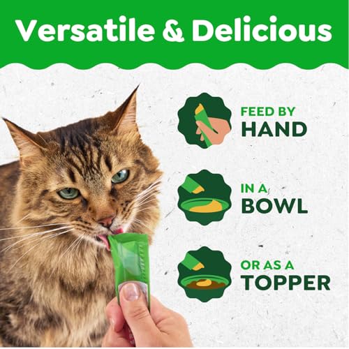 Greenies Feline Smart Purees Skin & Fur Health Lickable Cat Treats with Real Salmon, 0.49 oz. Tubes, 20 Count
