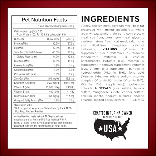 Purina ONE True Instinct With A Blend Of Real Turkey and Venison Dry Dog Food - 7.4 lb. Bag
