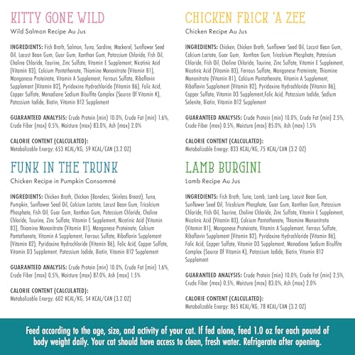 Weruva Cats in The Kitchen, Kitchen Cuties Variety Pack, Wet Cat Food, 3.2oz Can (Pack of 12)