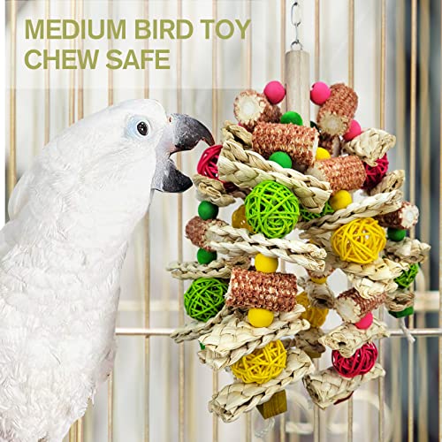 Parrot Toys, Natural Corncob Bird Chew Toys for Small and Medium Macaws, African Grey Parrots,  Parrots Bird Cage