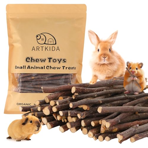 900g Apple Sticks Wood Chew Sticks Toys for Rabbits Chinchillas Guinea Pigs Hamsters Bunny Molar Chew Treats Toys for Teeth, Small Animals Snacks