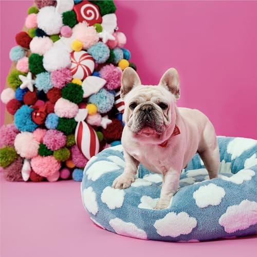 LE SURE Shown on TV Donut Dog Bed Medium Size Dog - Round Cat Beds Indoor as Bed Gift for Calming with Washable Cover, Cute Home Decor Bed with