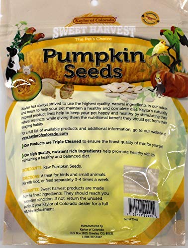 Pumpkin Seeds, 5 Oz Bag - Real Pumpkin Seeds for Birds and Small Animals - Rabbits, Hamsters, Mice, Gerbils, Rats, Cockatiels, Parrots, Macaws
