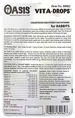 Kordon OASIS #80062 Rabbit Vita Drops, 2-Ounce