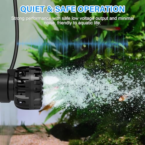 hygger Aquarium Wave Maker for 5-10 Gallon Fish Tanks, Adjustable DC Power Heads for Aquarium with Controller, Aquarium Circulation Pump With