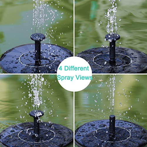 Solar Fountain Water Pump for Bird Bath, New Upgraded Mini Solar Powered Fountain Pump 1.5W Free Standing Solar Panel Kit Water Fountain for Garden