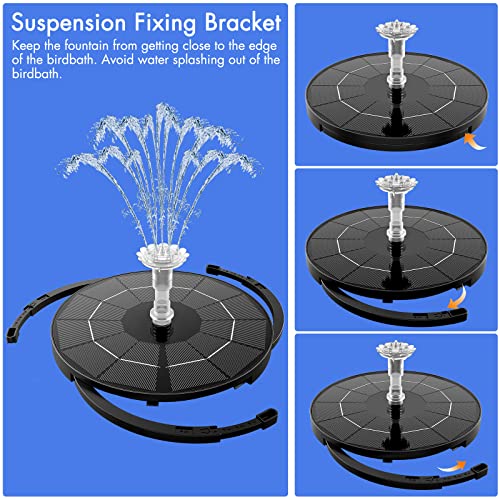 AISITIN 3.5W Solar Fountain Pump for Water Feature Outdoor DIY Solar Bird Bath Fountain with Multiple Nozzles, Solar Powered Water Fountain for
