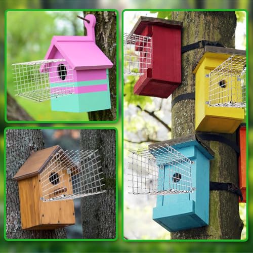 Bluebird House Predator Guards 2 Pcs, Strong Metal Wire Birdhouse Entrance Protector Guard Bird House Protector Guards for Eastern Bluebird Box
