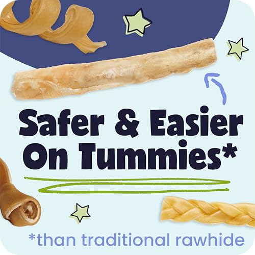 Pawstruck All Natural 11-12" Roasted Collagen Sticks for Dogs – Low Odor & Long-Lasting Bully Stick & Rawhide Alternative, Single Ingredient, Vet