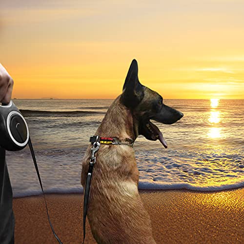 26Ft Retractable Dog Leash, Heavy Duty Great Leash for Dog up to 110 lbs, Anti-Slip Rubberized Handle, One-Handed Brake, Strong Nylon Tape, Tangle