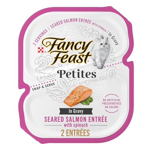 Purina Fancy Feast Petites Seared Salmon Entree With Spinach in Gravy Gourmet Wet Cat Food - (Pack of 12) 2.8 oz. Tubs