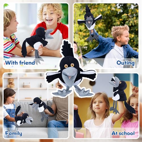 Steve and Maggie Plush Toy – Maggie Magpie Hand Puppet for Kids 1+, Soft Bird Puppet for Pretend Play, Nursery Rhymes & Learning, Interactive Toddler