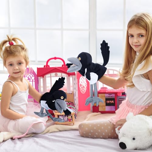 Steve and Maggie Plush Toy – Maggie Magpie Hand Puppet for Kids 1+, Soft Bird Puppet for Pretend Play, Nursery Rhymes & Learning, Interactive Toddler