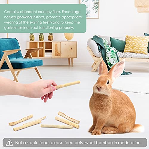 Bissap Sweet Bamboo Chew Sticks for Rabbits 500g/1.1Ib, Bunny Molar Treats Snack for Small Animals Hamsters Chinchillas Guinea Pigs Squirrels Natural