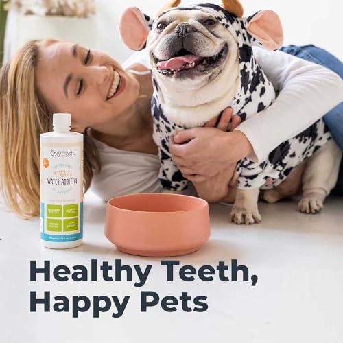 Oxyfresh Premium Pet Dental Care Solution Pet Water Additive: Best Way to Eliminate Bad Dog Breath and Cat Bad Breath - Fights Tartar & Plaque - So