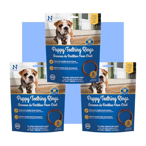 N-Bone Puppy Teething Rings Chicken Flavor Dog Treat, 18 Rings Total, 21.6-oz - Natural Puppy Chew Toys Alternative for Teething Discomfort - Small