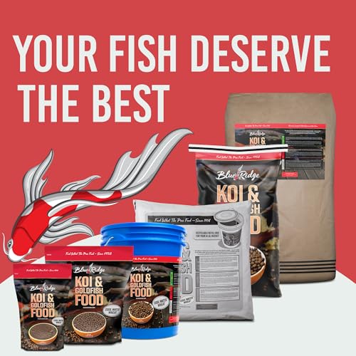 Blue Ridge Koi Fish Food 2lb - Cool Water Wheat 3/16", Fall and Winter Floating Pond Pellets, Ponds Fish Food