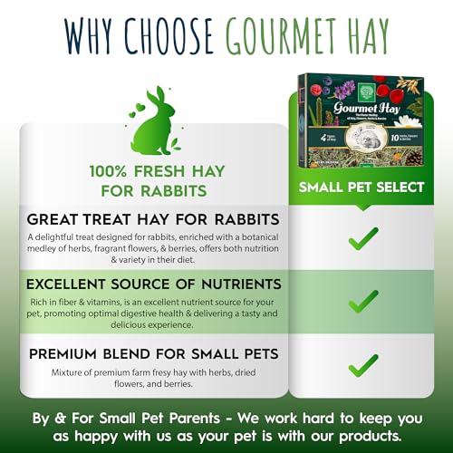Small Pet Select - Gourmet Hay Pet Food, Exclusive Treat Hay, Flowers, and Herb Blend, for Rabbits, Guinea Pigs, Small Animals, 2lb