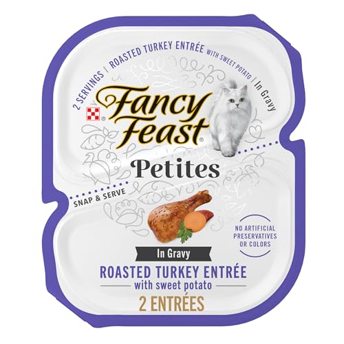 Purina Fancy Feast Petites With Roasted Turkey Entrée with Sweet Potato in Gravy Gourmet Wet Cat Food - (Pack of 12) 2.8 oz. Tubs