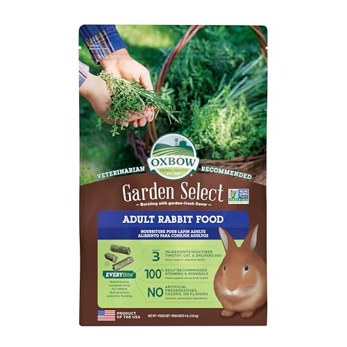 Oxbow Garden Select Rabbit Food, Adult Rabbit, Made with Oxbow Timothy Hay, Vitamin & Mineral Rich Pet Food Pellets, Bunny Supplies, Made in USA