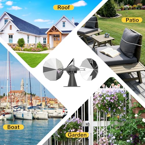 OFFO 3 PCS Bird Scare Reflective Device, Bird Reflector with Plastic Base for Outside, Keep Pigeon Woodpeckers and Sparrows Away for Outdoor Boats