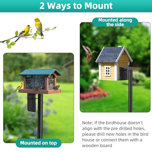Bird House Pole,74 Inch Heavy Duty Bird Feeder Pole Mount Kit for Outdoors, 5-Prong Base, Splicing Adjustable Feeding Stand Station for Birds