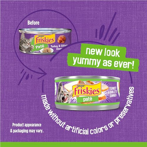 Purina Friskies Wet Cat Food Pate Turkey and Giblets Dinner - (Pack of 24) 5.5 oz. Cans