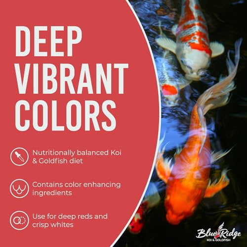 Blue Ridge Koi Fish Food 5lb - Koi Food Large 3/16" Growth Formula, Goldfish Food, Premium Fish Food for Ponds, Ponds Fish Food, Floating Pond Pellets