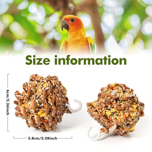 Abizoo Natural Pinecone Chew Toys with Edible Sunflower & Veggies - Malt Sugar Coated Foraging Enrichment for Parrots Cockatiels Conures Budgies