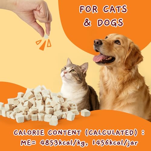 Jungle Calling Freeze Dried Chicken Cat & Dog Treats, Single Ingredient Chicken Bites for Cats & Dogs, High Protein Pet Training Treats, Edible