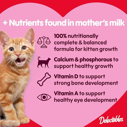 Delectables Squeeze Up Kitten Variety Pack, Creamy Squeezable Puree, Lickable Wet Cat Treats, Grain Free, No Added Fillers, No by-Products, No Added