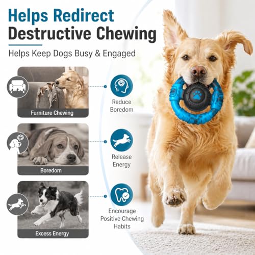Pamlulu Tough Dog Toys for Aggressive Chewers, Indestructible Dog Toy for Large Dogs, Nylon Chew Toys for Medium Large Breed, Interactive Dog Toys to