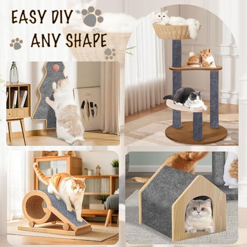 78.7"X15.8" Self-Adhesive Cat Scratching Mat - Durable Couch Protector from Cat Claws, DIY Furniture Protector from Cats Scratching, Sticky cat