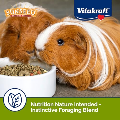 Sunseed Vita Prima Guinea Pig Food 4 lbs. with Timothy Hay, Alfalfa, Vegetables, Seeds Grains, and Added Vitamin C for Wholesome Daily Nutrition and
