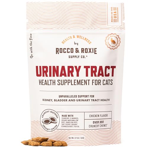 Rocco & Roxie Cat Urinary Tract Health Supplement, Cranberry and D-Mannose for Bladder, UT and Kidney Support for Cats, Vet-Recommended