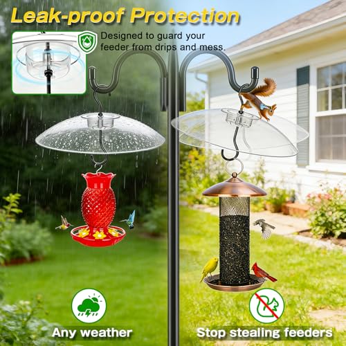 Gtongoko Baffles for Bird Feeders, 12 Inch One-Piece Cover for Rain Guard, Bird Feeder Squirrel Guard, Full Protection for Outdoors, Chew-Proof PC