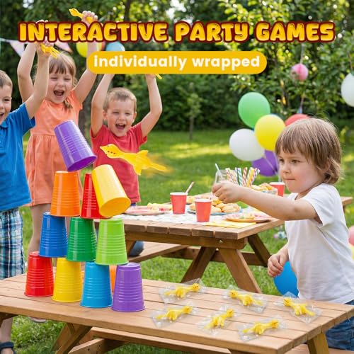 POPLAY 42PCS Flying Chicken Slingshot, Party Favors Treasure Box Toys for Kids, Flicking Rubber Chickens Finger Toys for Birthday Party Activity