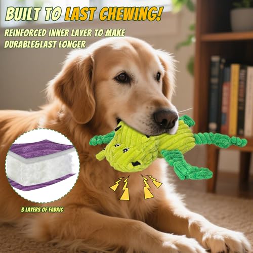 5 Pack Squeaky Dog Toys,Tough Stuffed Plush Dog Toys for Large Medium Small Dogs, Durable Plush Animal Dog Toy Bundle,Puppy Toys to Keep Them Busy