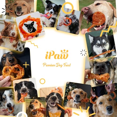 iPaw 10 Pcs Value Pack Turkey Tendons for Dogs, Single Protein, Hypoallergenic, All Natural Human Grade Puppy Chew, Rawhide Alternative Dog Treats