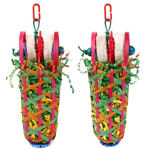 Kyouki Parakeets Toys, 2 PCS Bird Chewing Toys – Perfect for Cockatoos, Conures, Love Birds, Small & Medium Parrots, Fun Foraging & Tearing Bird Cage