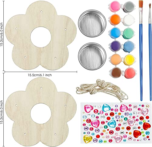 Gooidea Kids Arts and Crafts Bird Feeders for Outside, 2-Pack DIY Wooden Paint Kits Spring Outdoor Toys Holiday Crafts for Boys & Girls Age 3-5 4-8