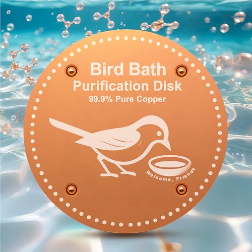 Bird Bath Purification Disk Pure Copper Outside Winter Solar Power Birdbath Heater Deicer Cage Hanging Bowl Metal Warmer Deck Railing Glass Concrete