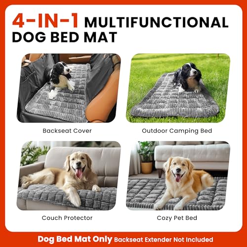 HiPetpy Backseat Dog Bed Mat for Car, Non-Slip Dog Bed for Car Back Seat, Soft & Cozy Dogs Blanket, Washable Travel Pet Mat Seat Protector for Cars