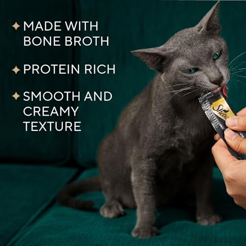 Sheba Premium Puree Cat Treats Lickable Roasted Chicken Flavor, Smoked Salmon Flavor, and Seared Tuna Flavor, 0.49 oz. Tubes, 24 Count