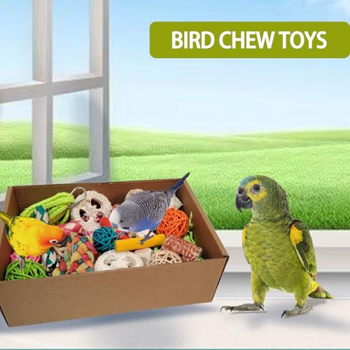 bird toys，Colorful Parrot Foraging and Tearing Toy Box - Suitable for chewing and foraging of long tailed parrots, Quaker parrots，cockatoos, Sun