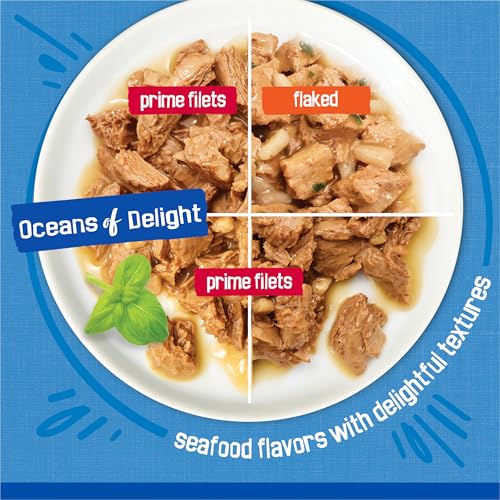 Purina Friskies Wet Cat Food Variety Pack, Oceans of Delight Flaked and  Filets - 48 ct. Can