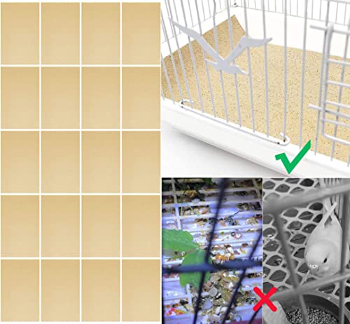 40PCS Gravel Liner Paper for Bird Cage,11x17 In Bird cage Liner Paper-Gravel Paper Special for Bird Cage in Sea Sand,Parrot Cage Sandpapers Cushion