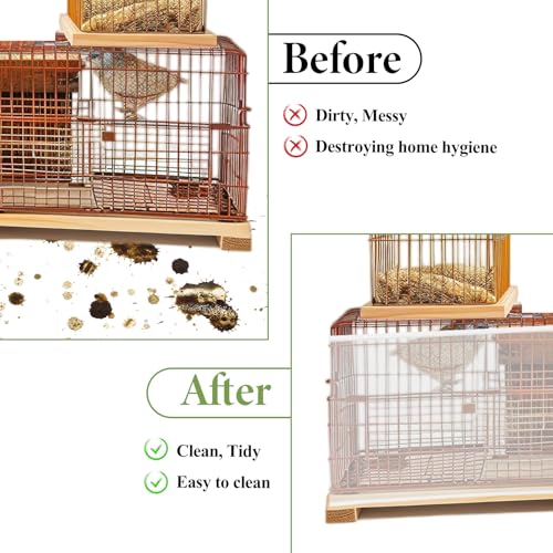 Bird Cage Seed Catcher White Bird Cage Net Cover Adjustable Birds Cages Netting Seed Catcher Stretchy Birds Cages Guard for Parrot Enclosures