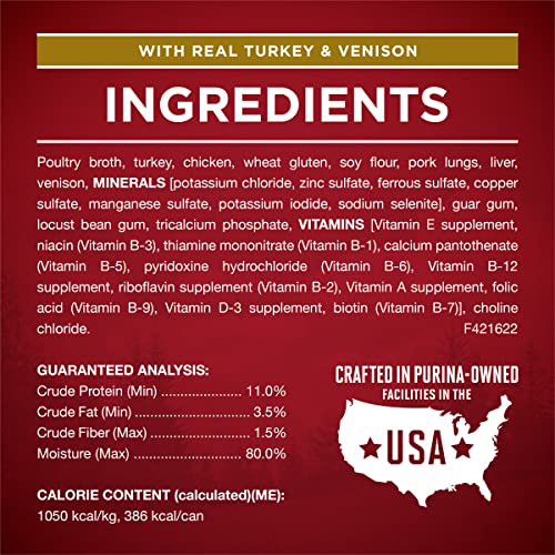 Purina ONE True Instinct Tender Cuts in Gravy with Real Turkey and Venison, and with Real Chicken and Duck High Protein Wet Dog Food Variety Pack